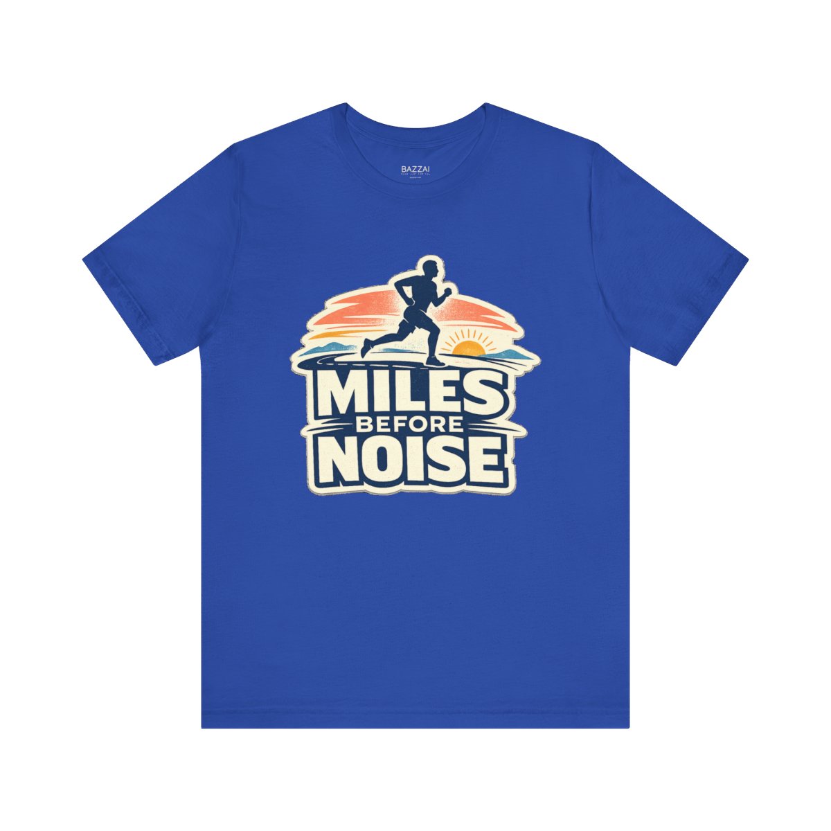 Trail Runner T-Shirt — Miles Before Noise — running t-shirt design by Reggie