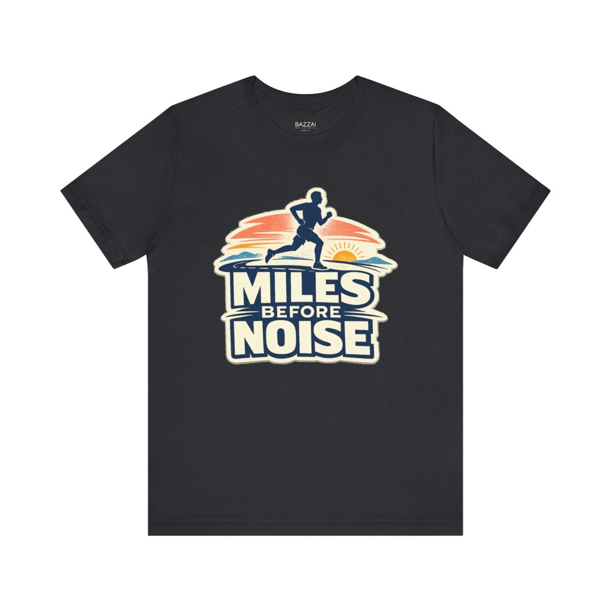 Trail Runner T-Shirt — Miles Before Noise — running t-shirt design by Reggie