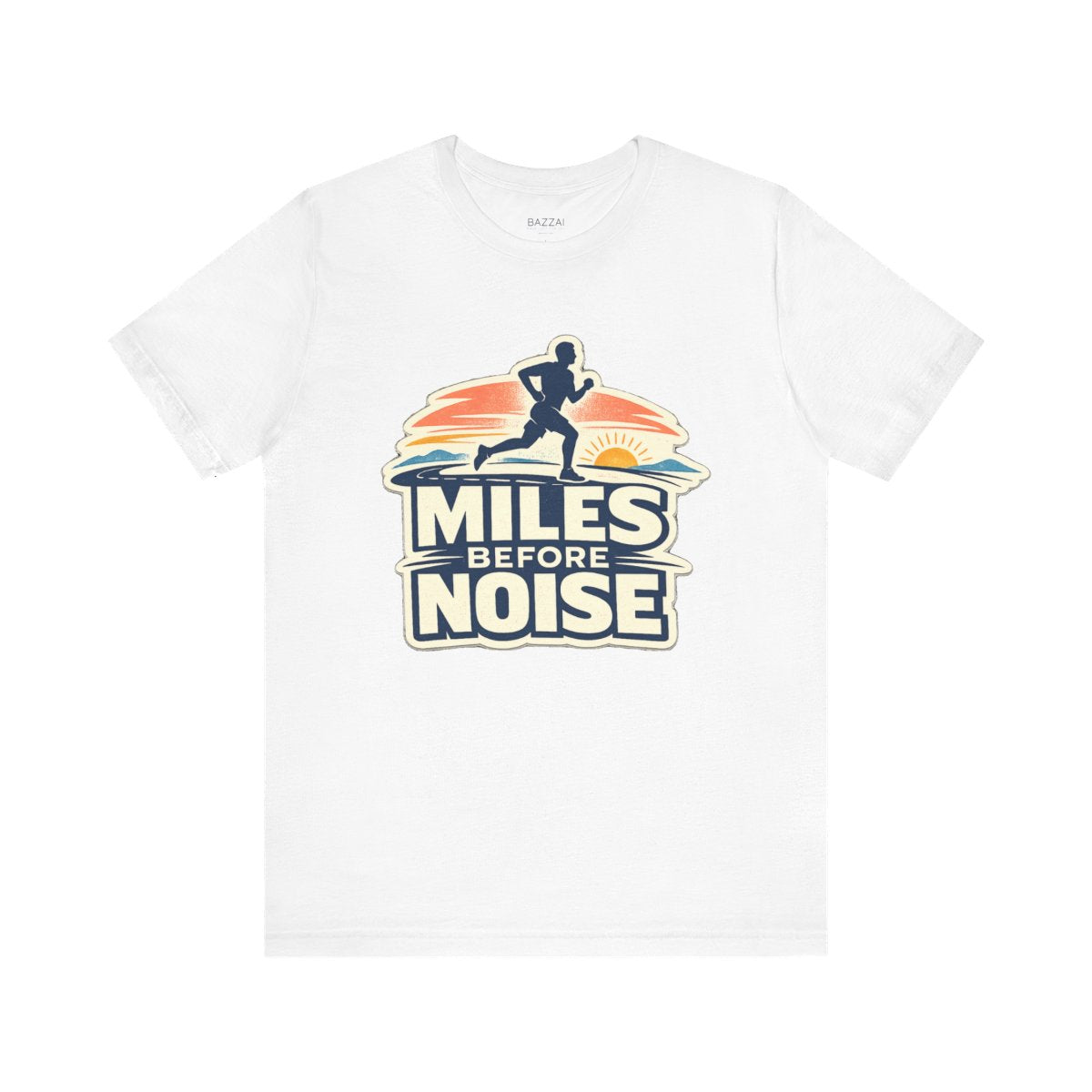 Trail Runner T-Shirt — Miles Before Noise — running t-shirt design by Reggie