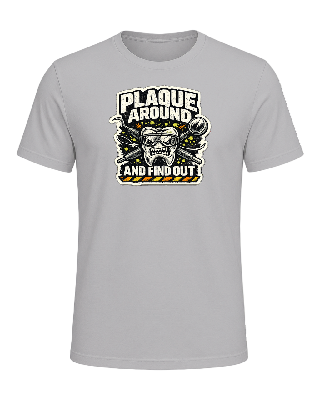 Plaque Around And Find Out Tee — Athletic Heather