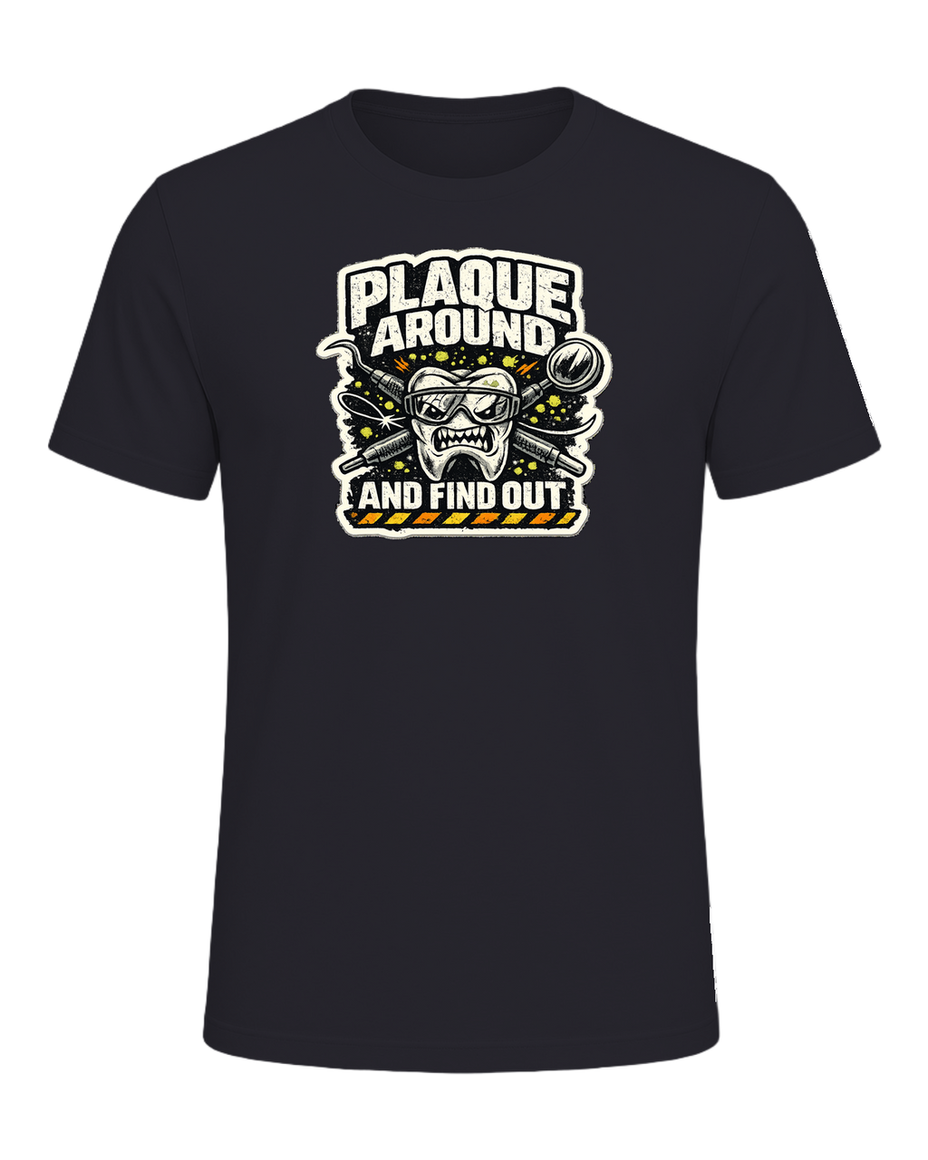 Plaque Around And Find Out Tee — Dark Grey