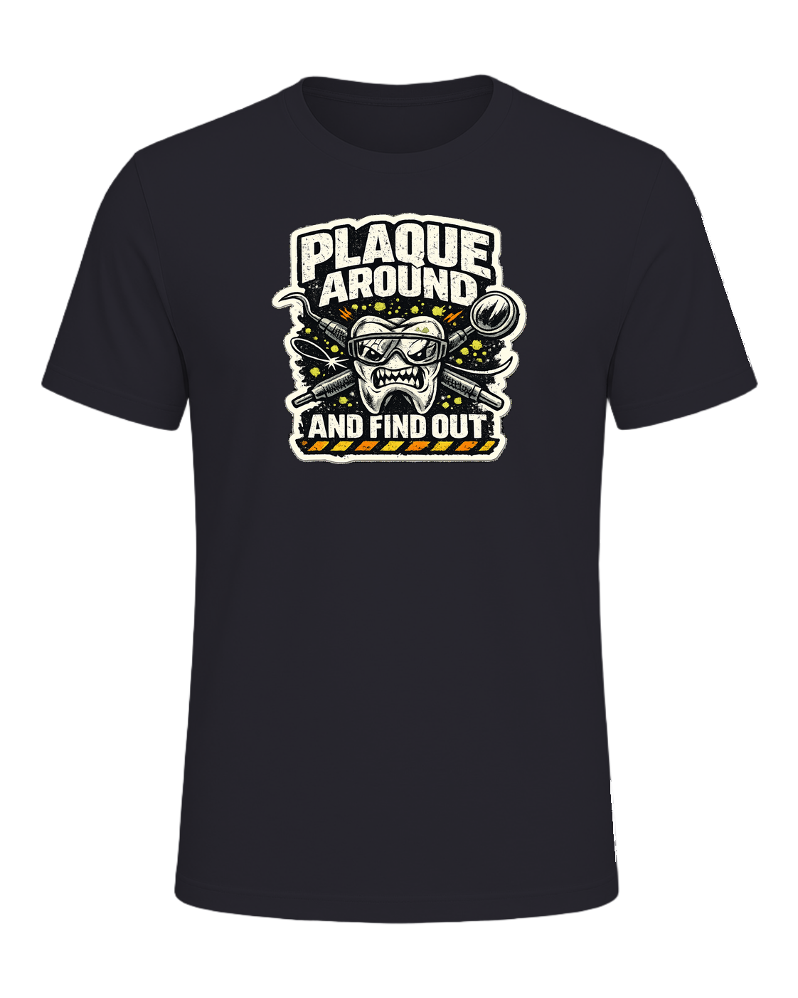 Plaque Around And Find Out Tee — Dark Grey