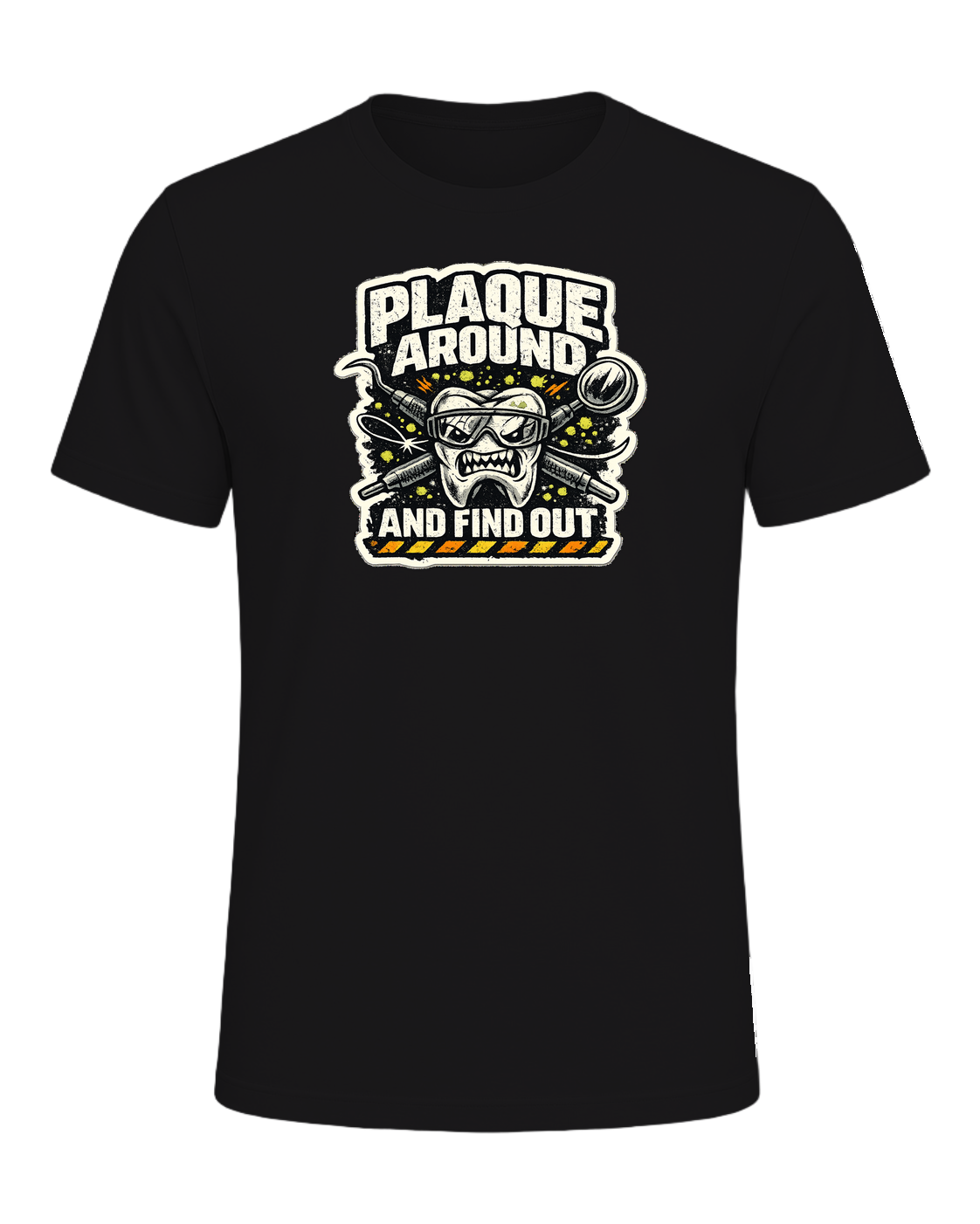 Plaque Around And Find Out Tee — Dark Grey Heather