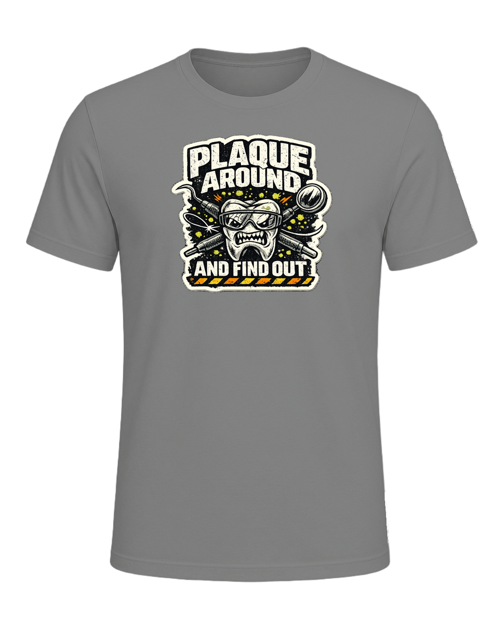 Plaque Around And Find Out Tee — Deep Heather