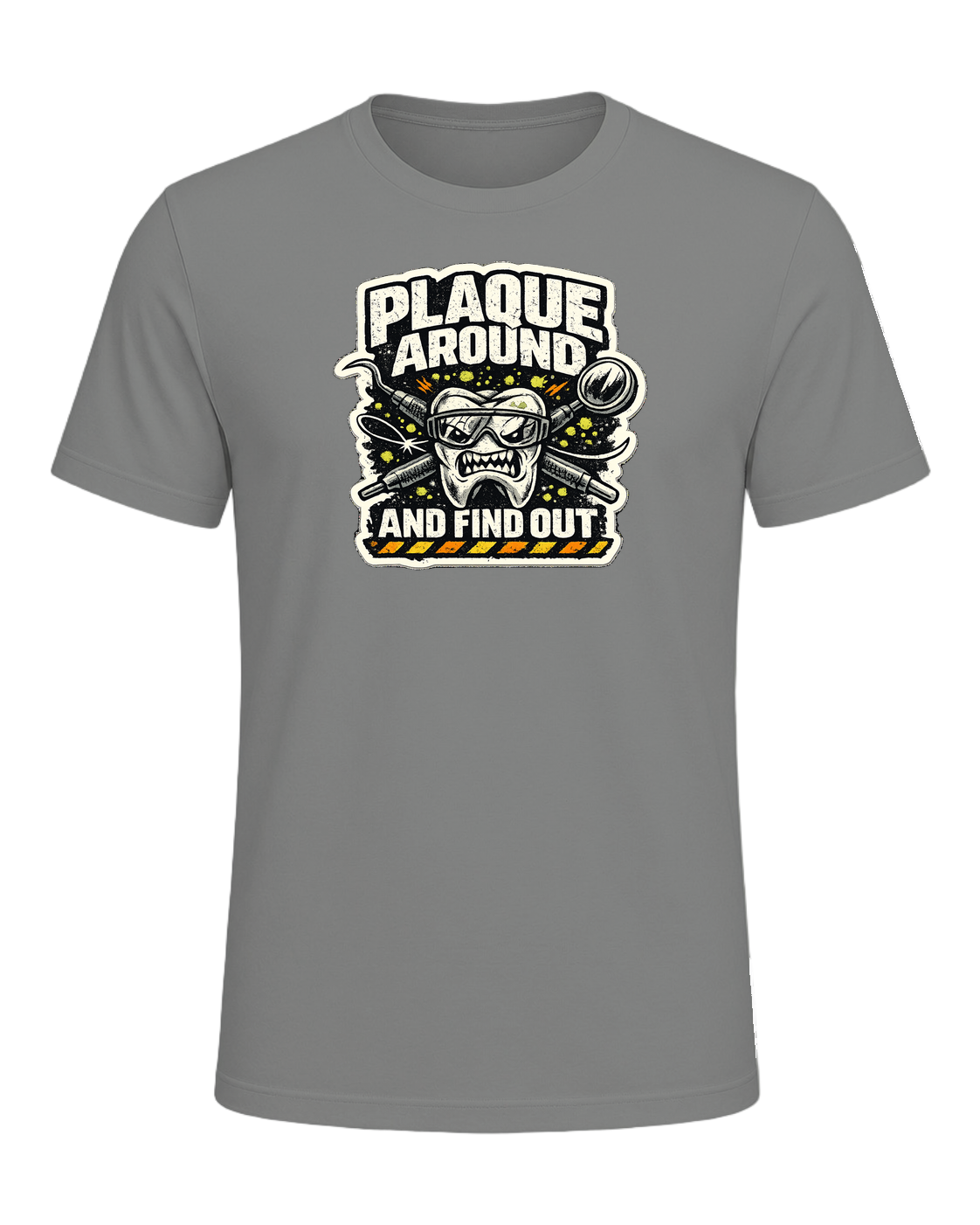 Plaque Around And Find Out Tee — Deep Heather