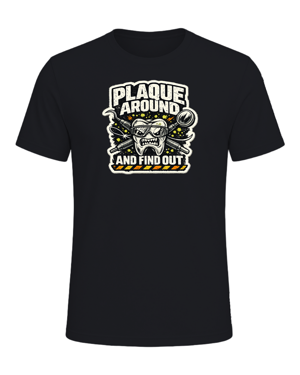 Plaque Around And Find Out Tee — Vintage Black