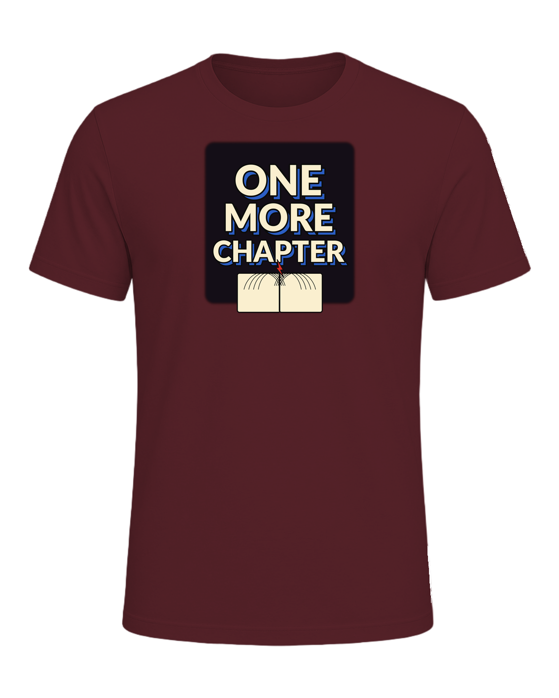 One More Chapter Book Lover T-Shirt — Maroon