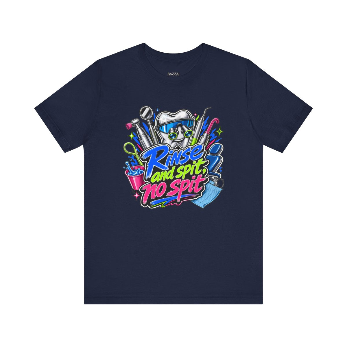 Dental Office Humor T-Shirt — Rinse and Spit, No Spit — t-shirt design
