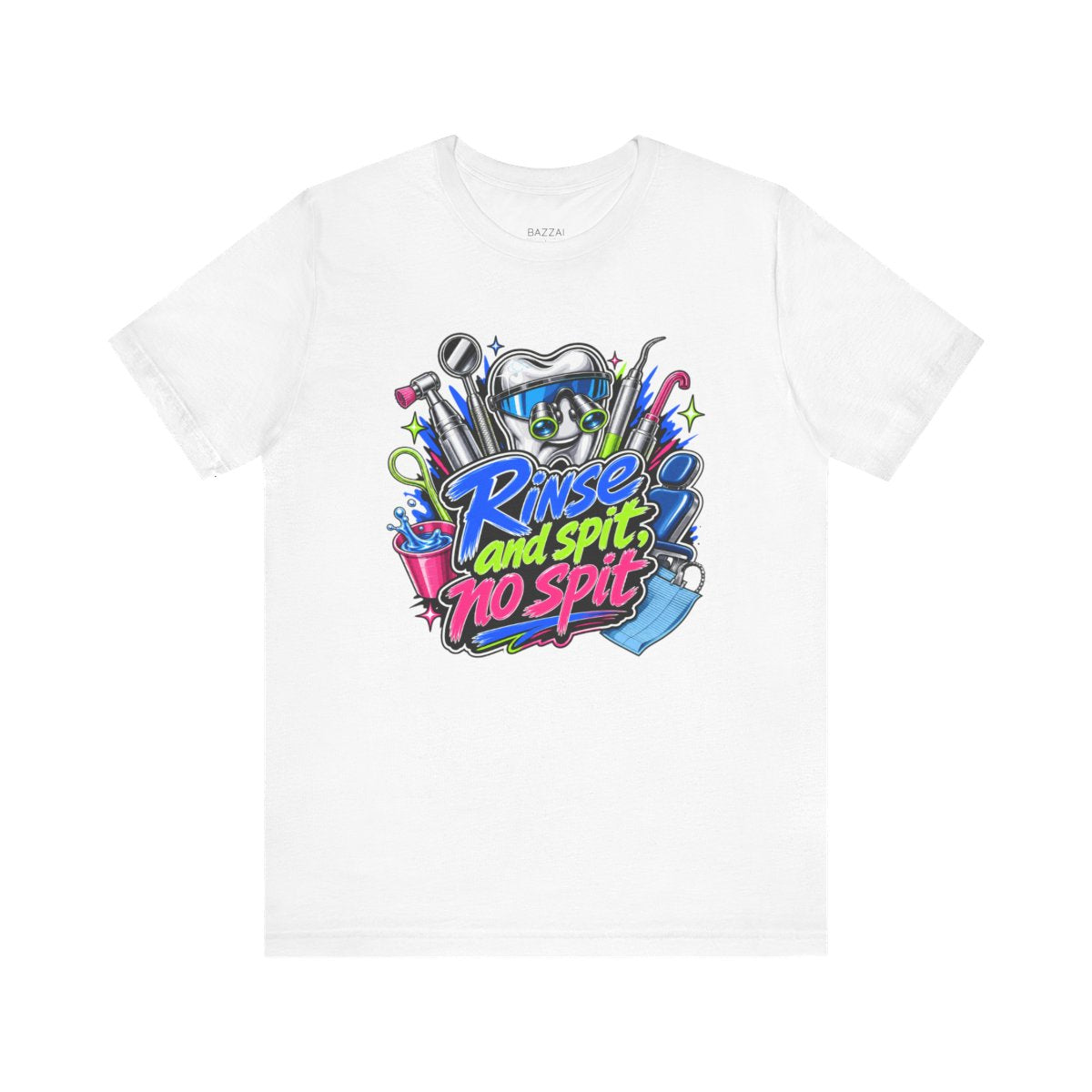Dental Office Humor T-Shirt — Rinse and Spit, No Spit — t-shirt design