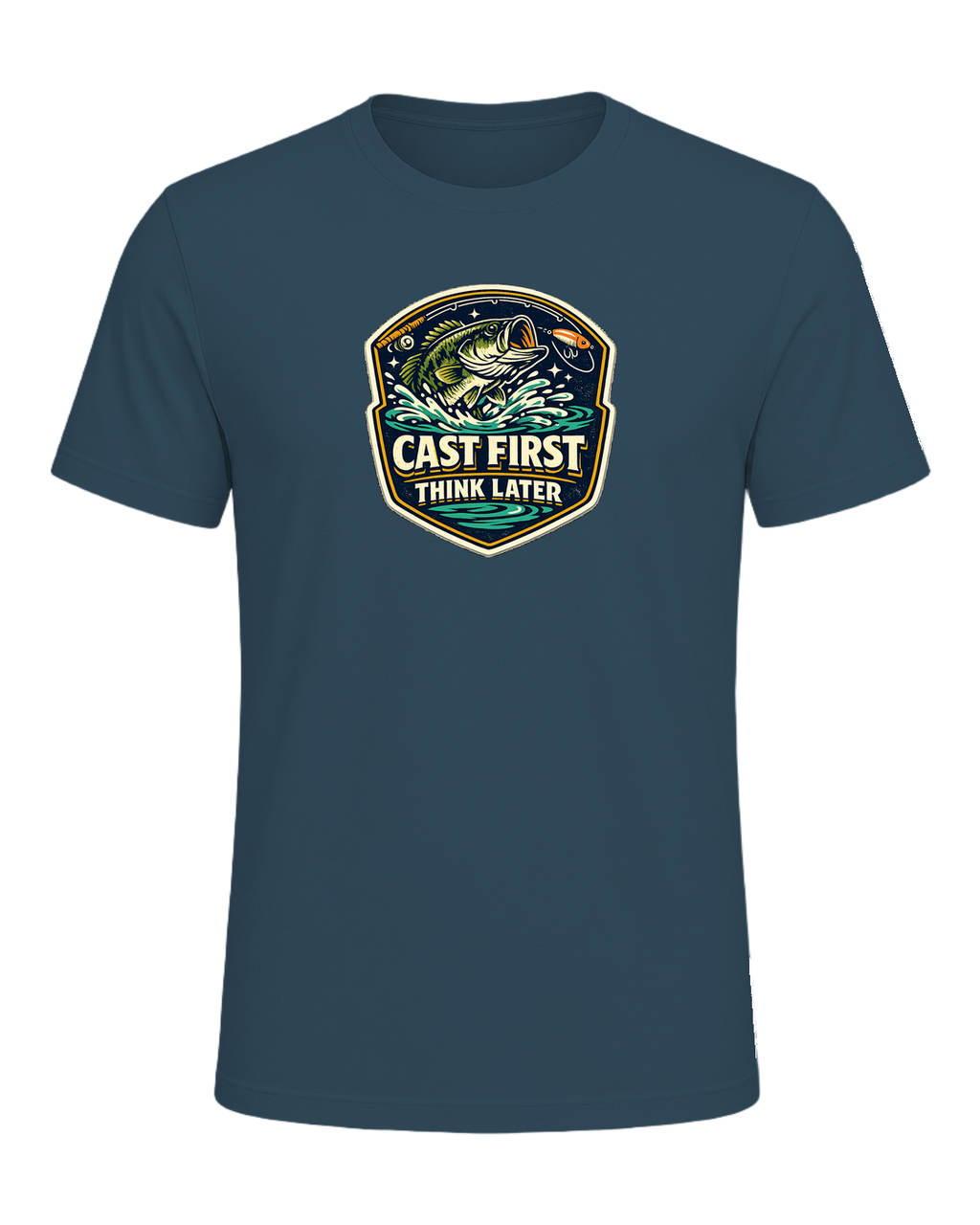 Cast First Think Later Tee — Deep Teal