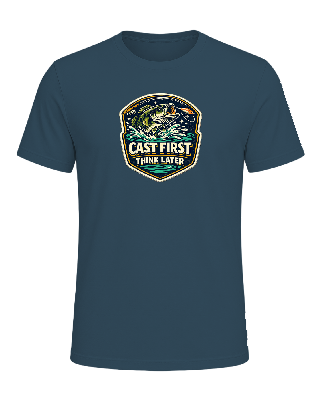 Cast First Think Later Tee — Deep Teal