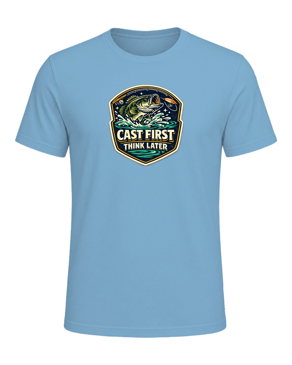 Cast First Think Later Tee — Ocean Blue