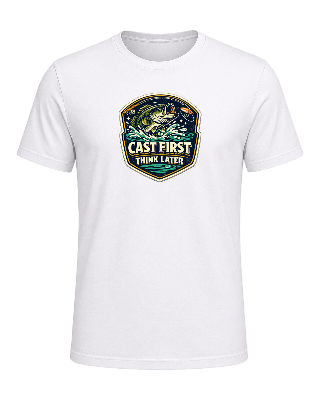 Cast First Think Later Tee — White