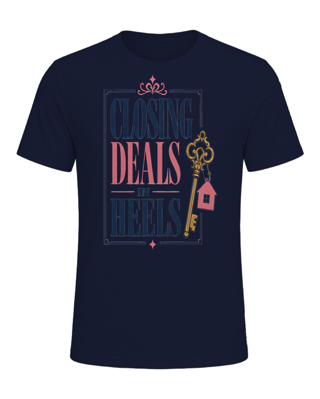CLOSING DEALS IN HEELS — Navy