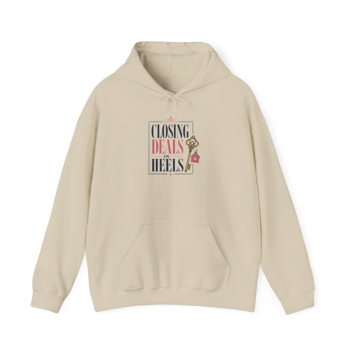 CLOSING DEALS IN HEELS Hoodie — Sand