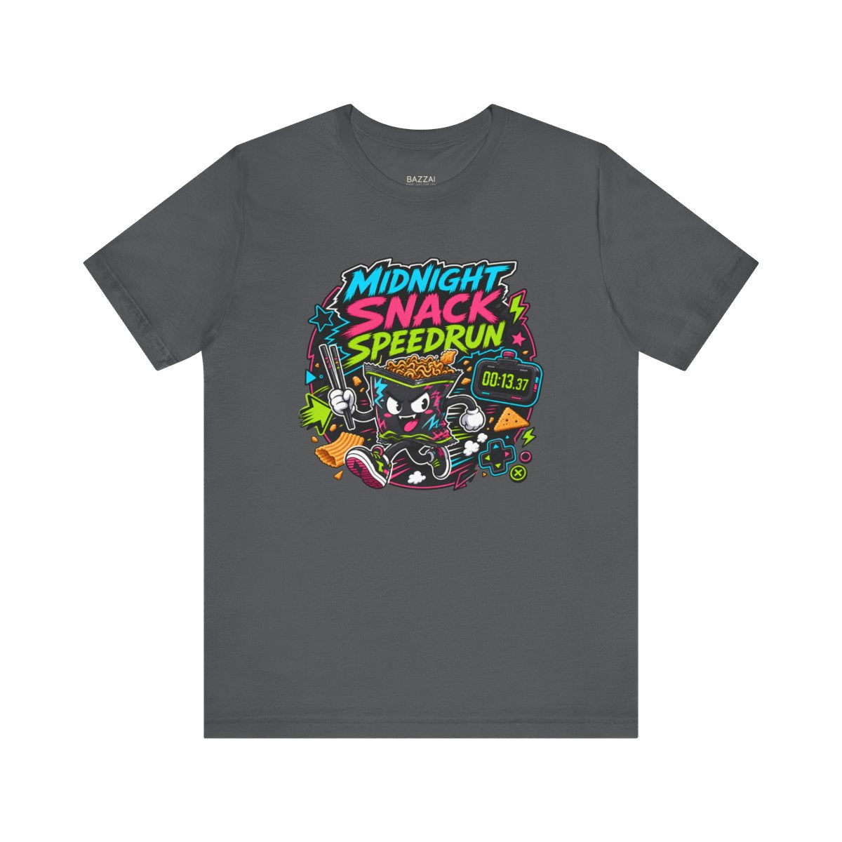 Funny Gamer T-Shirt — Midnight Snack Speedrun — t-shirt design