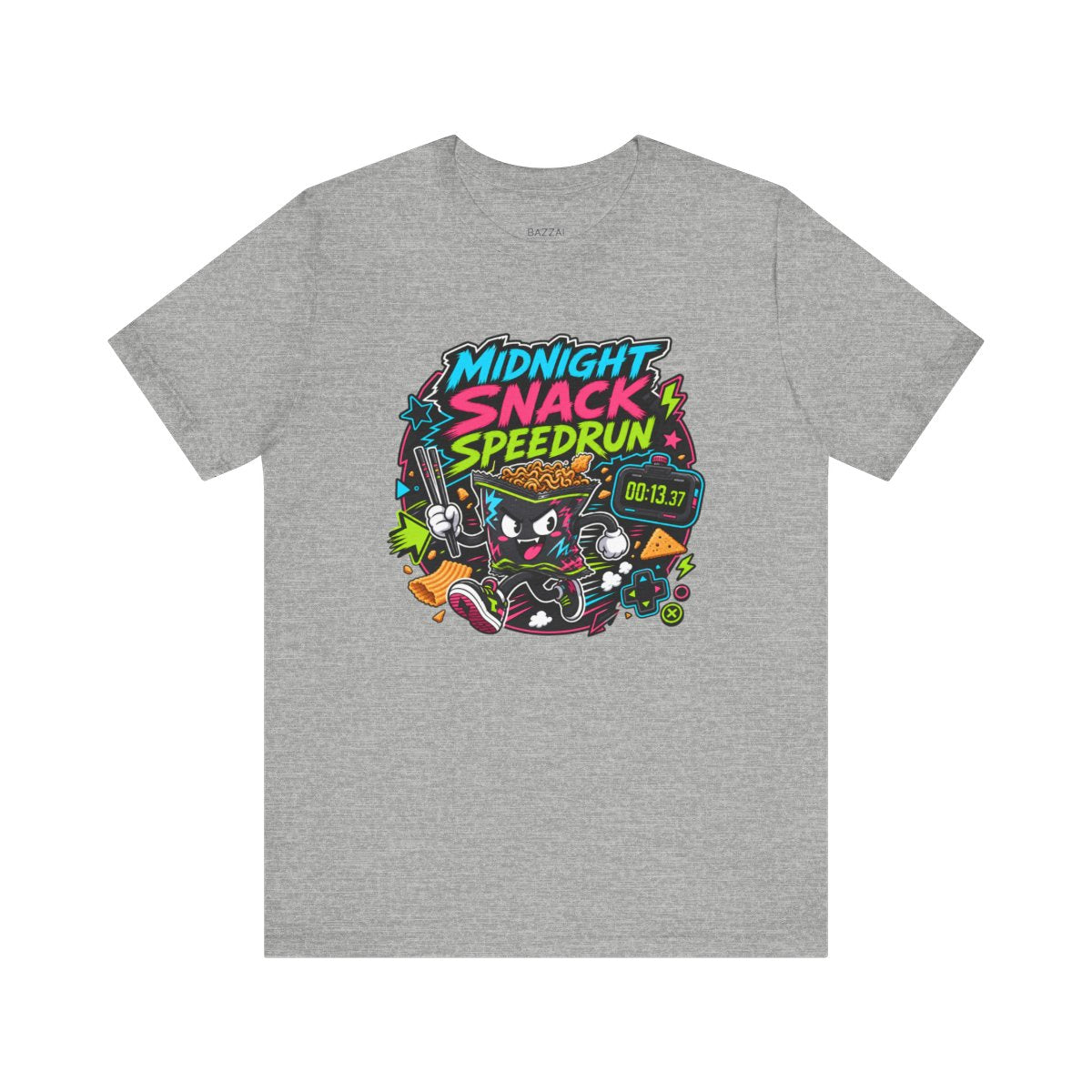 Funny Gamer T-Shirt — Midnight Snack Speedrun — t-shirt design