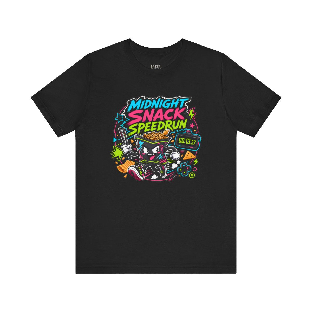Funny Gamer T-Shirt — Midnight Snack Speedrun — t-shirt design