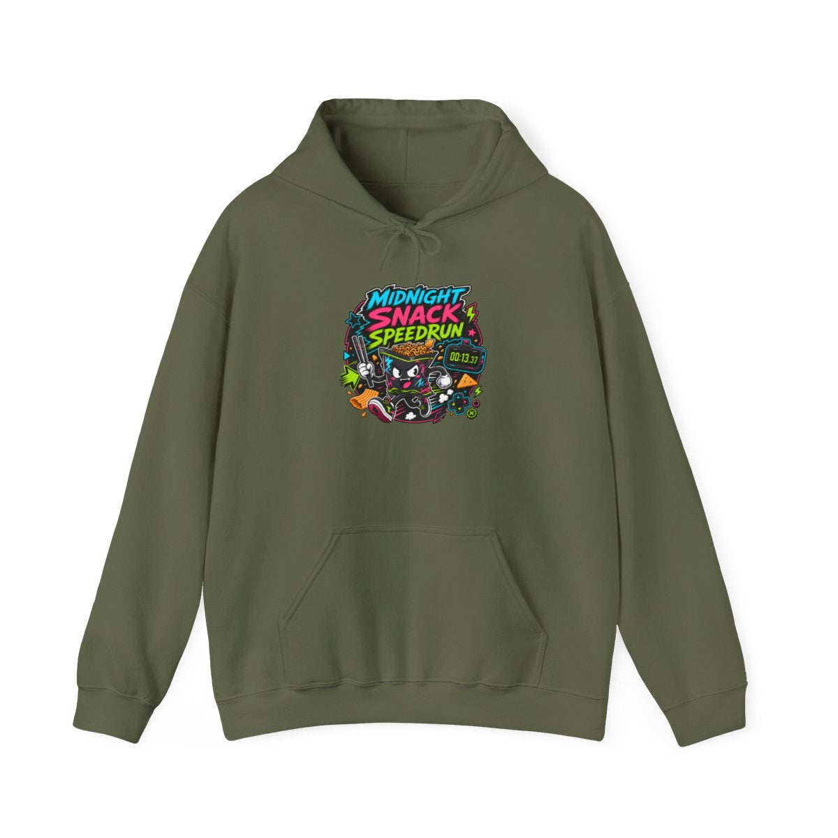 Funny Gamer Hoodie — Midnight Snack Speedrun — hoodie design