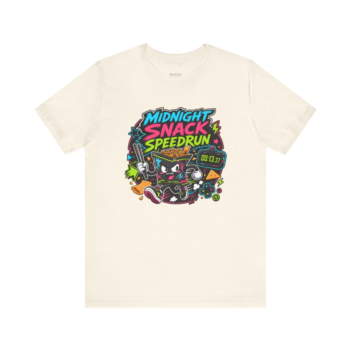 Funny Gamer T-Shirt — Midnight Snack Speedrun — t-shirt design
