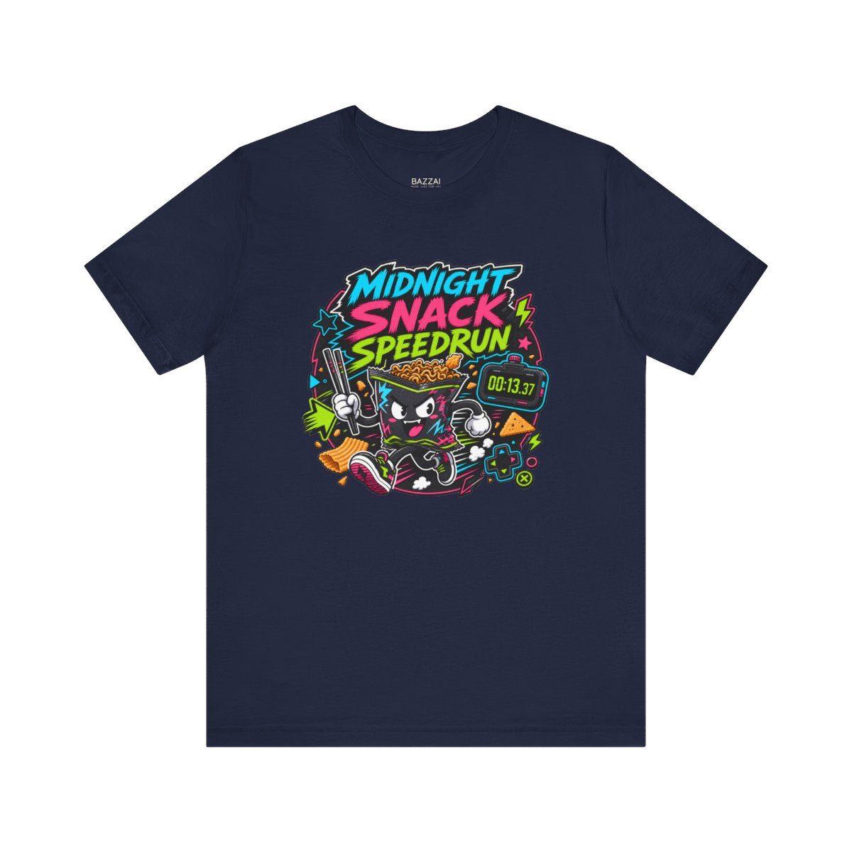 Funny Gamer T-Shirt — Midnight Snack Speedrun — t-shirt design