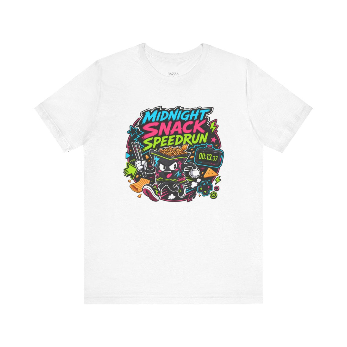Funny Gamer T-Shirt — Midnight Snack Speedrun — t-shirt design