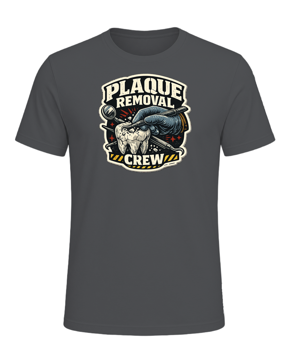 Plaque Removal Crew Tee — Asphalt