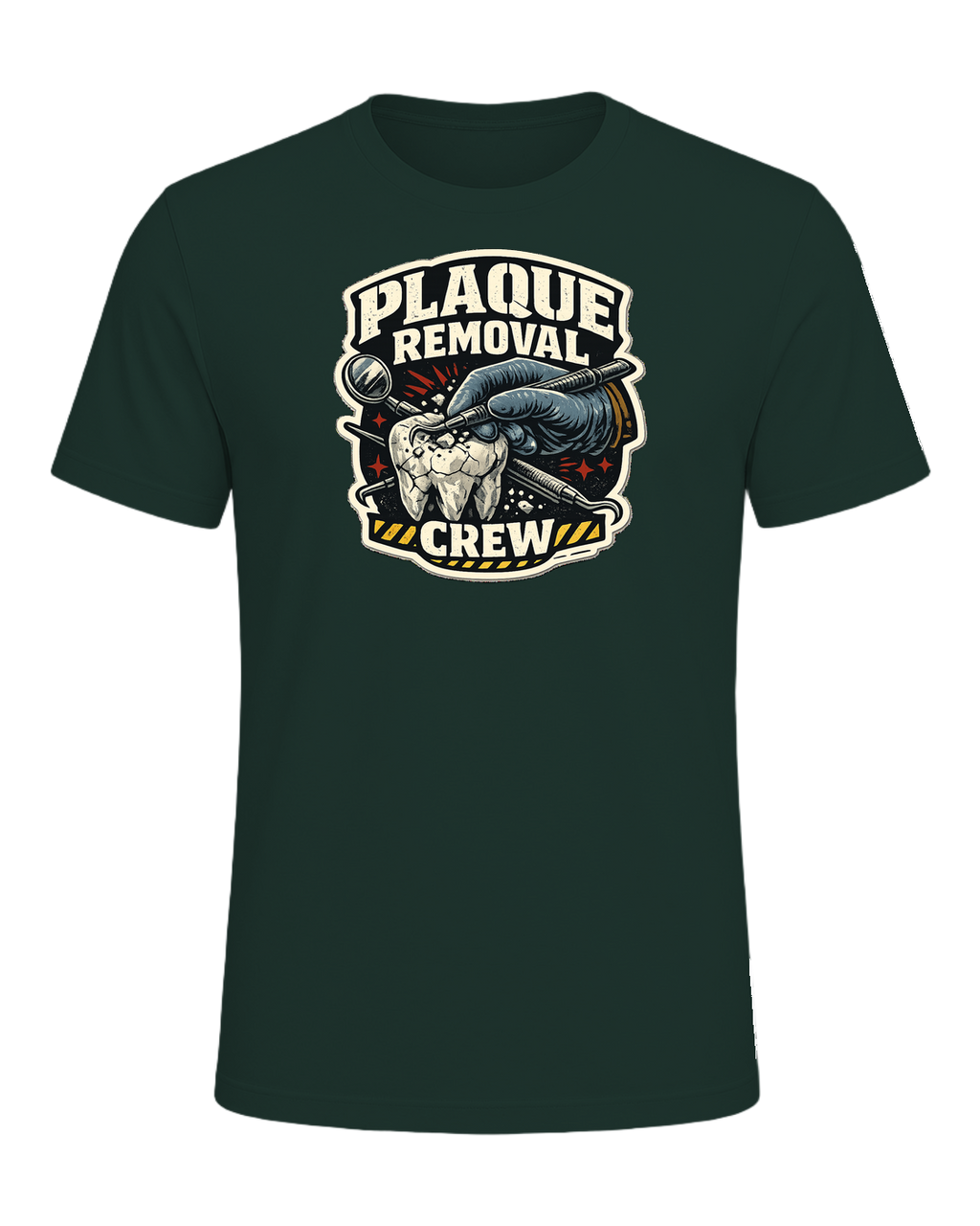 Plaque Removal Crew Tee — Forest
