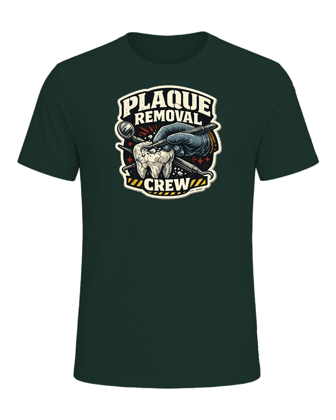 Plaque Removal Crew Tee — Forest