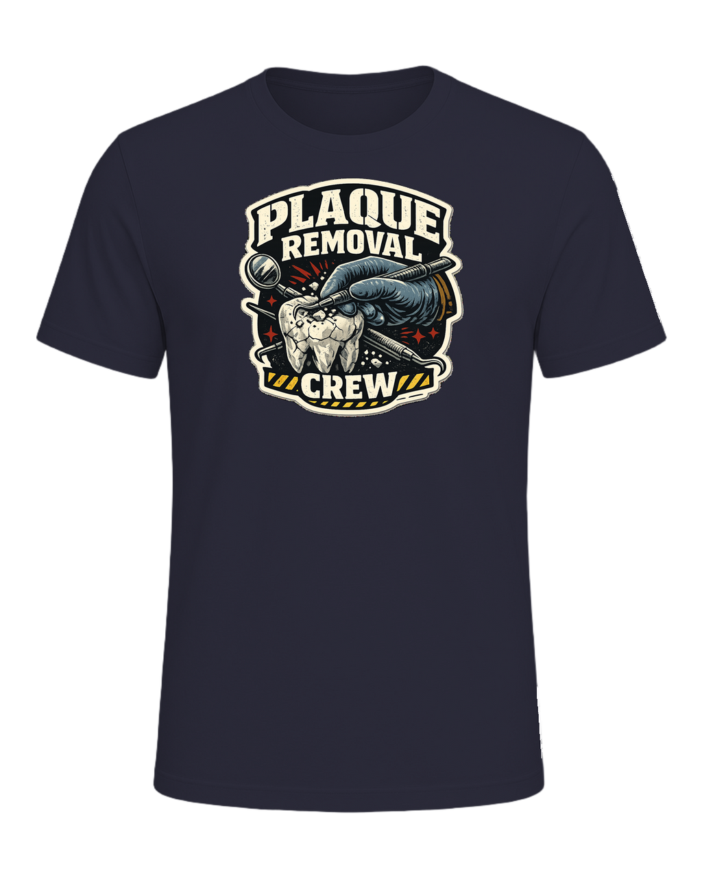 Plaque Removal Crew Tee — Heather Navy