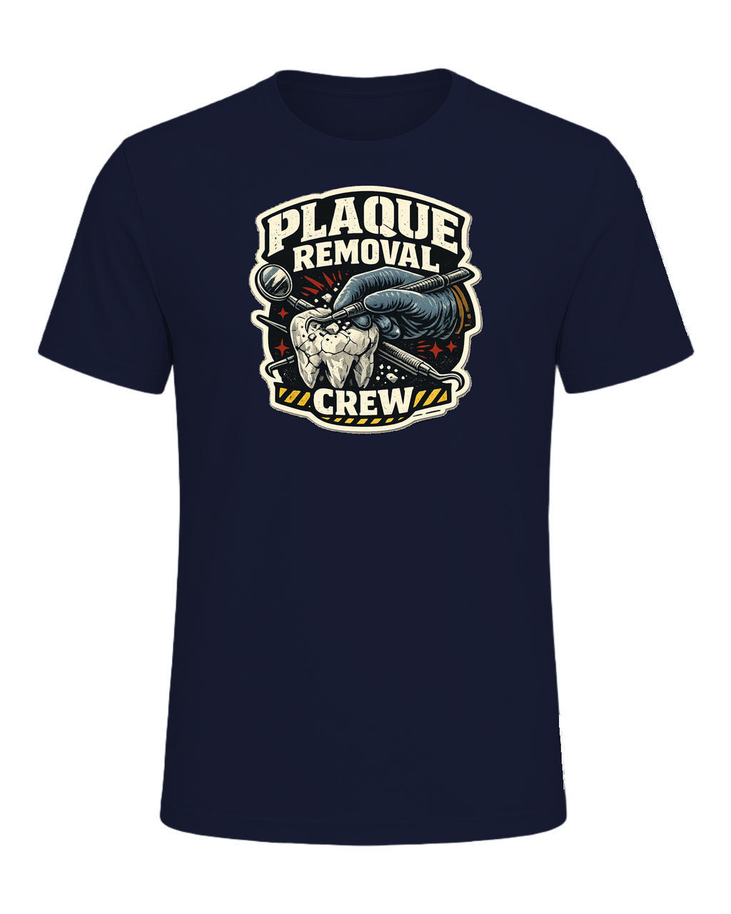 Plaque Removal Crew Tee — Navy