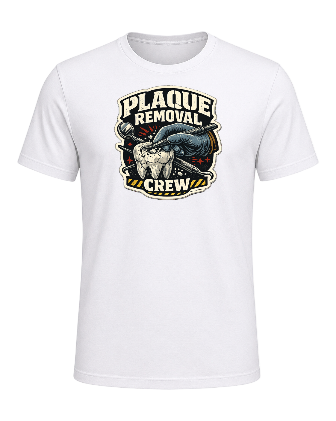 Plaque Removal Crew Tee — White