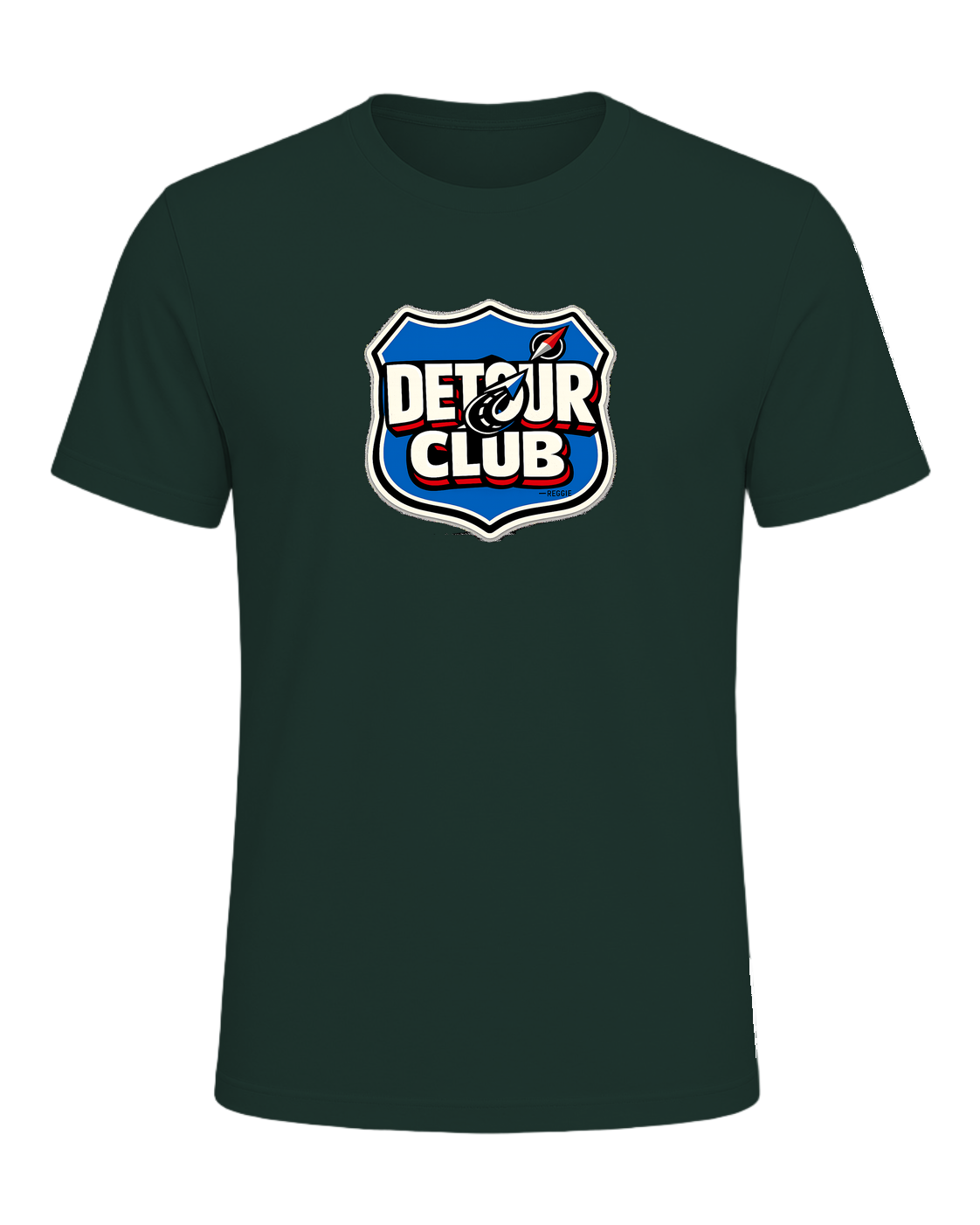 A loud travel badge tee for wanderers who believe the detour is the destination. — Forest