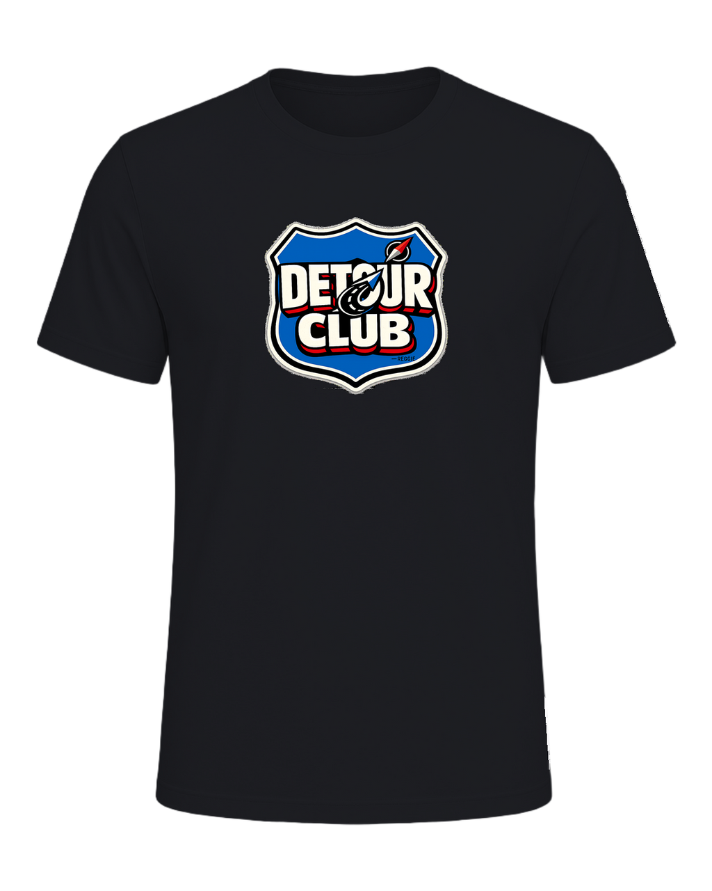 A loud travel badge tee for wanderers who believe the detour is the destination. — Vintage Black