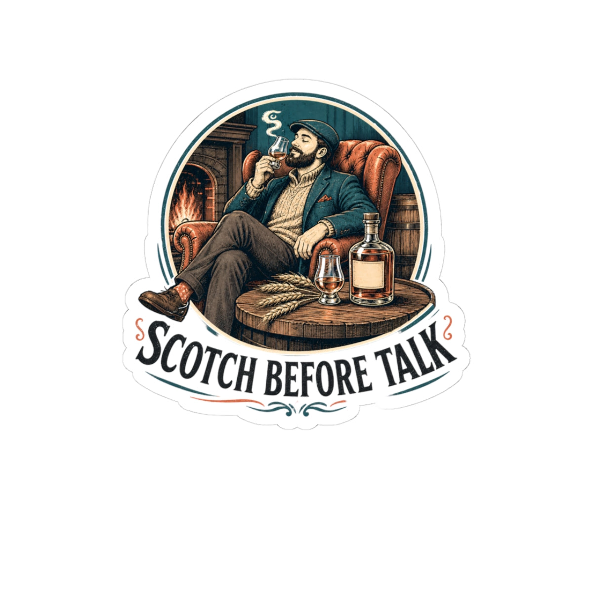 Scotch Lover Sticker — Scotch Before Talk — sticker design