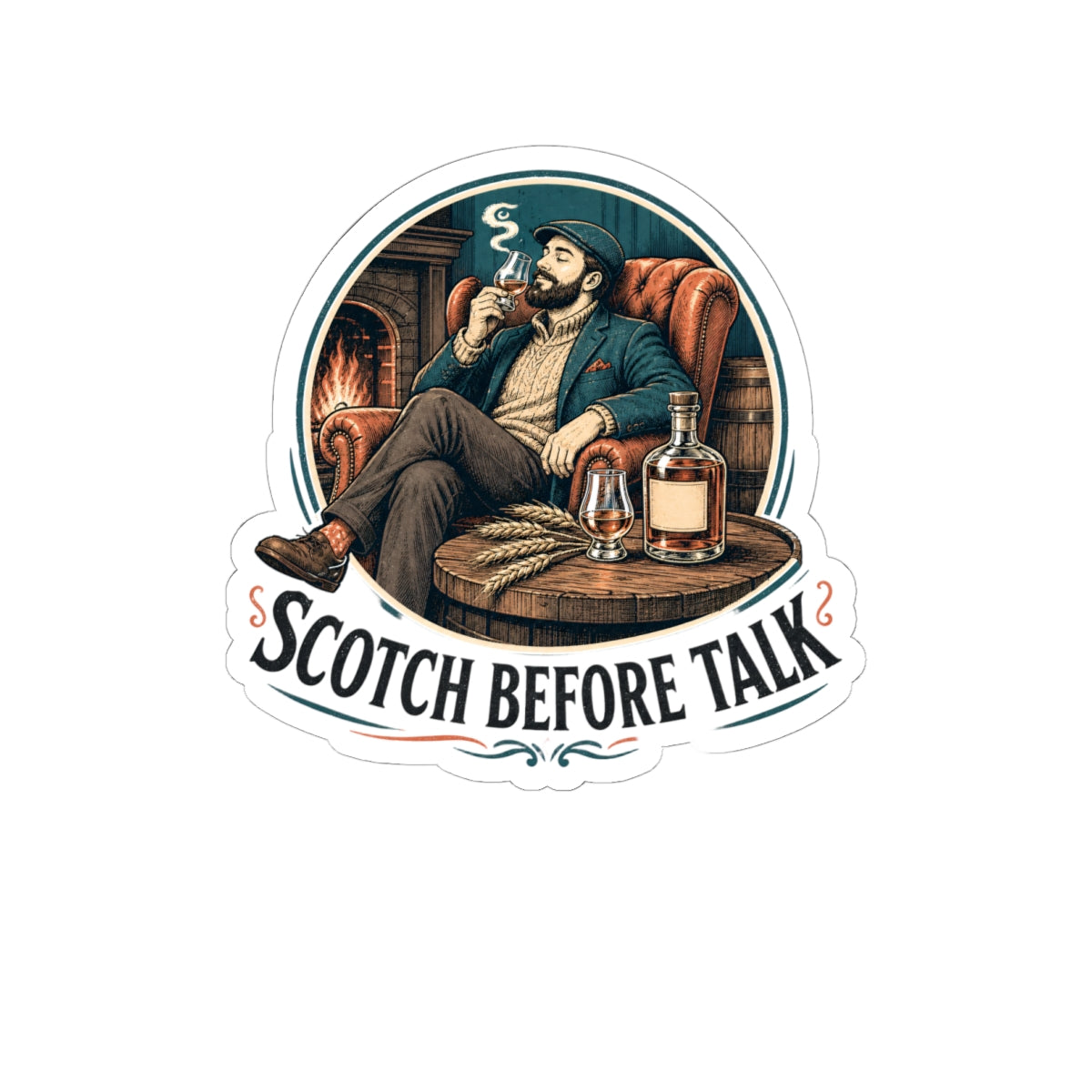 Scotch Lover Sticker — Scotch Before Talk — sticker design