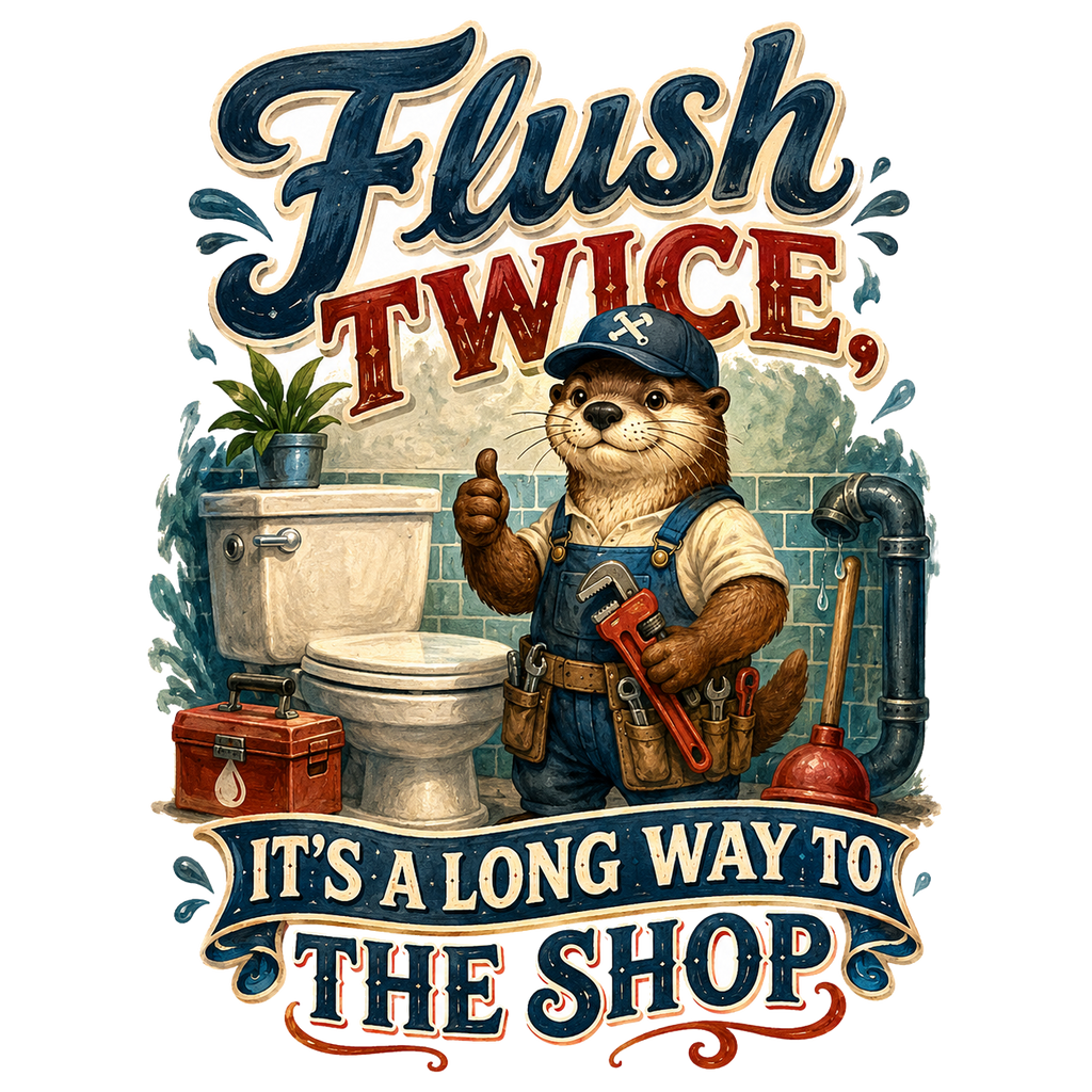 Flush twice, it's a long way to the shop