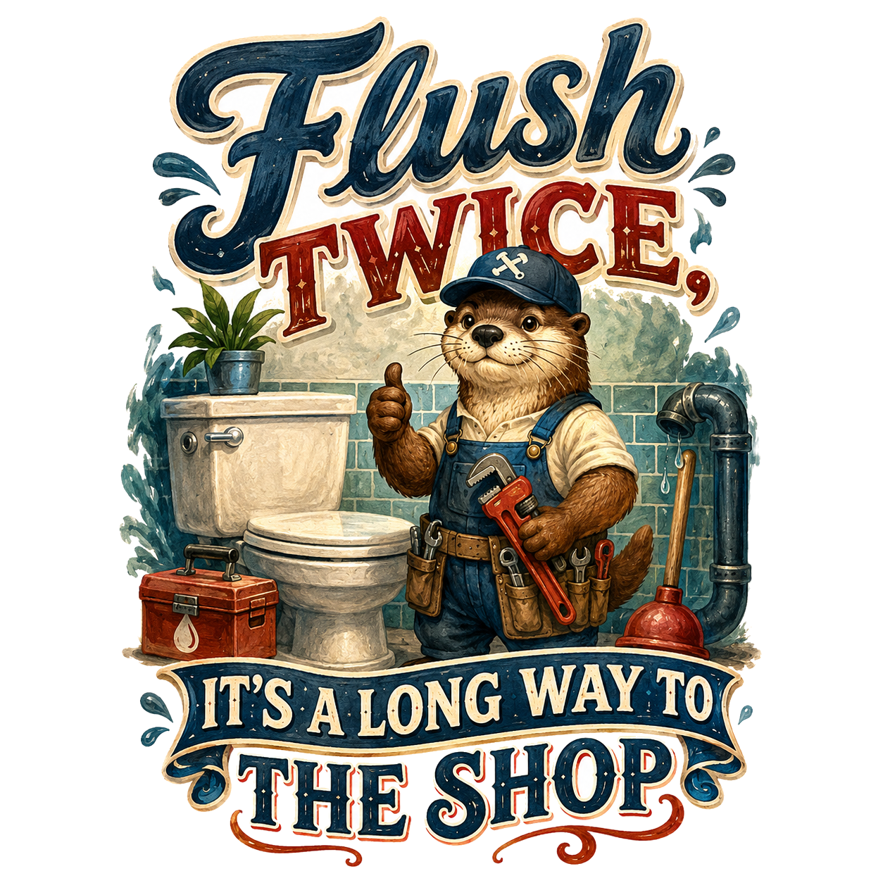 Flush twice, it's a long way to the shop