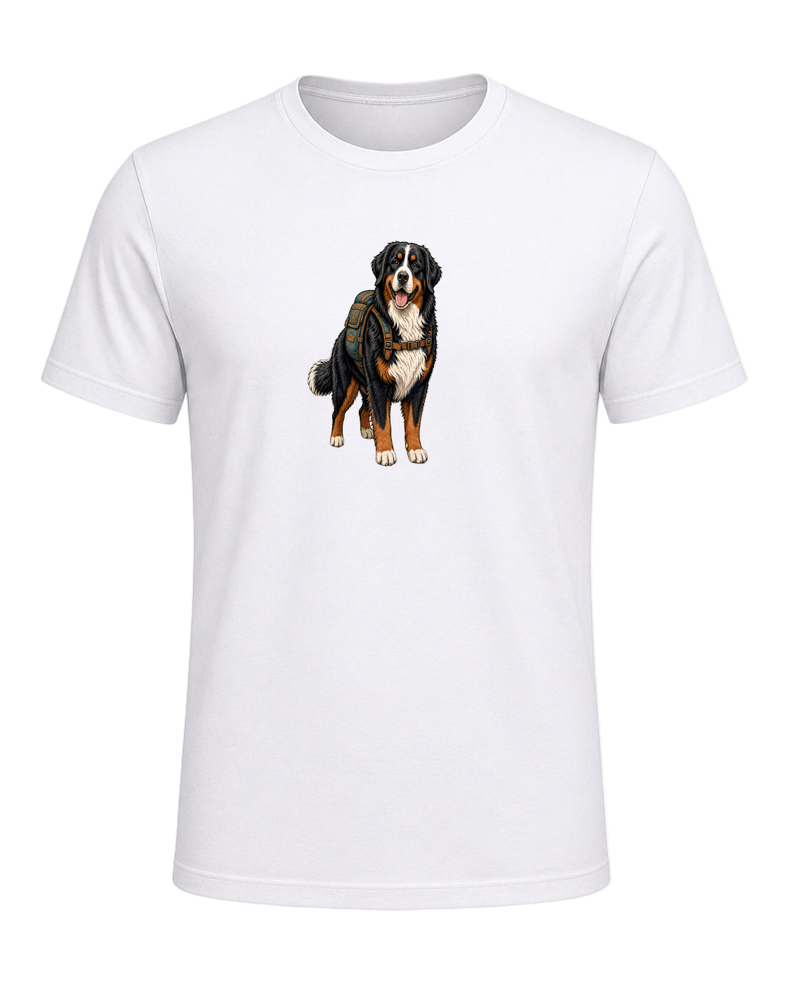 Bernese Mountain Dog Hiking — White