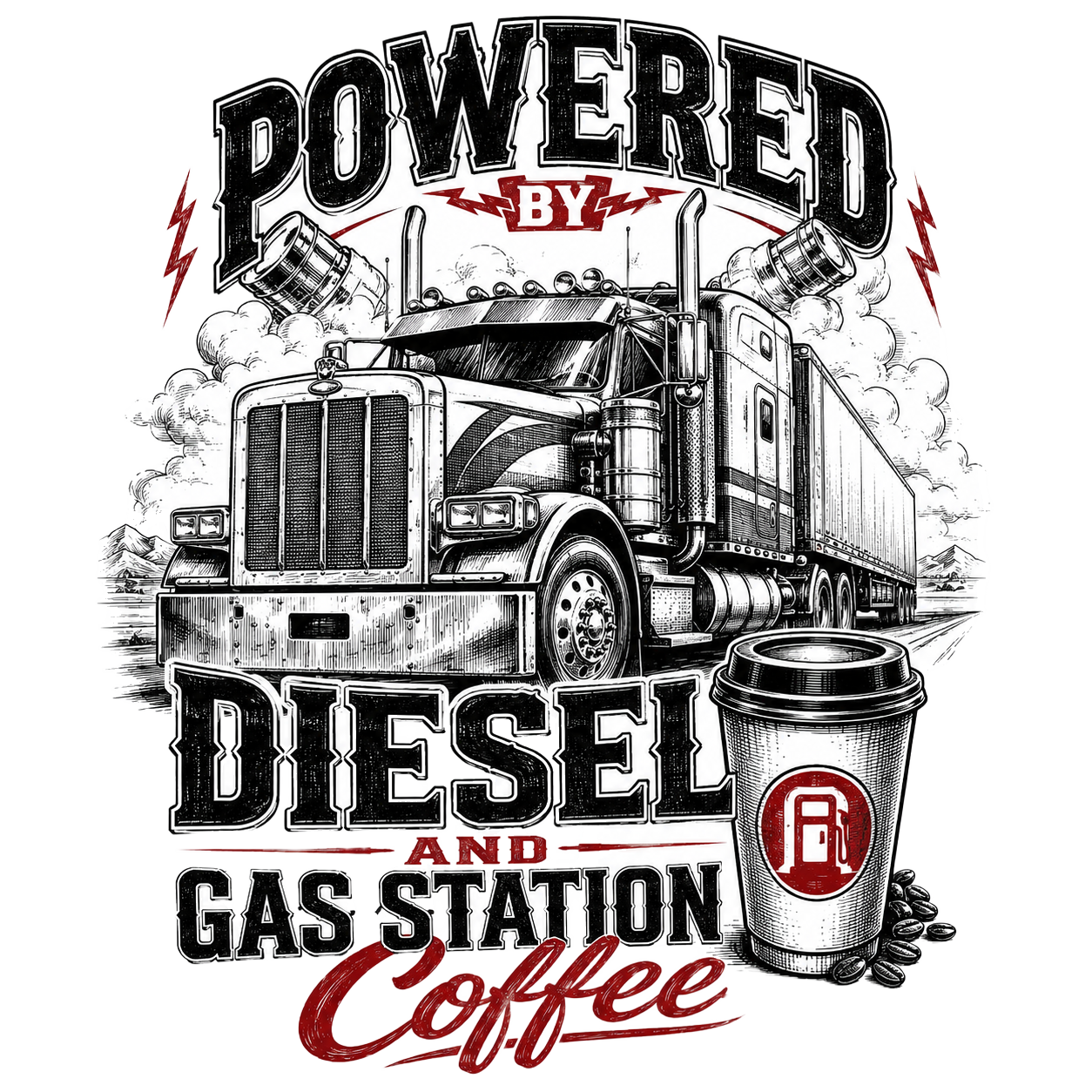 Powered by diesel and gas station coffee