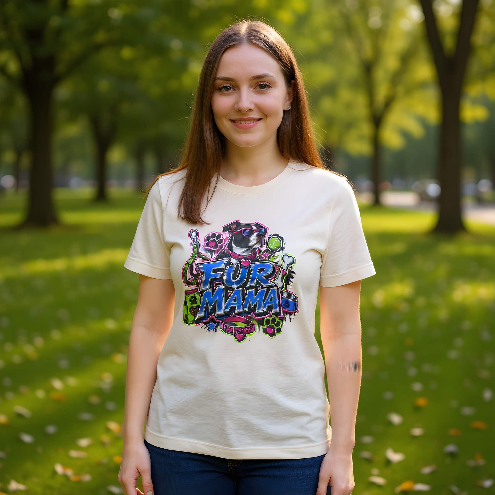 Dog Mom Gift T-Shirt — Fur Mama — t-shirt design