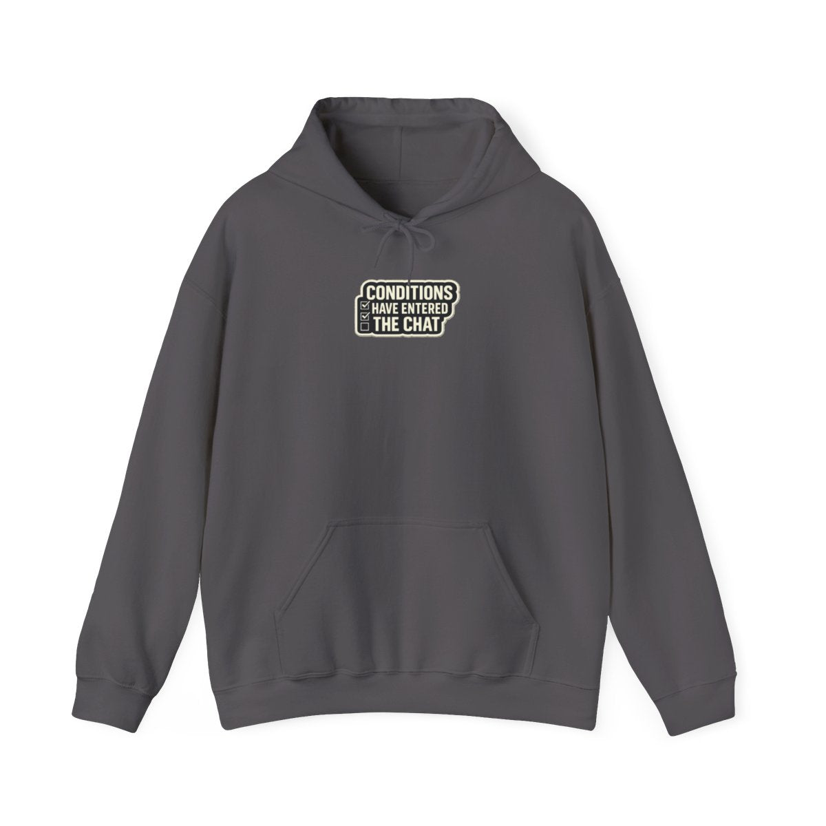 CONDITIONS HAVE ENTERED THE CHAT Hoodie — Charcoal