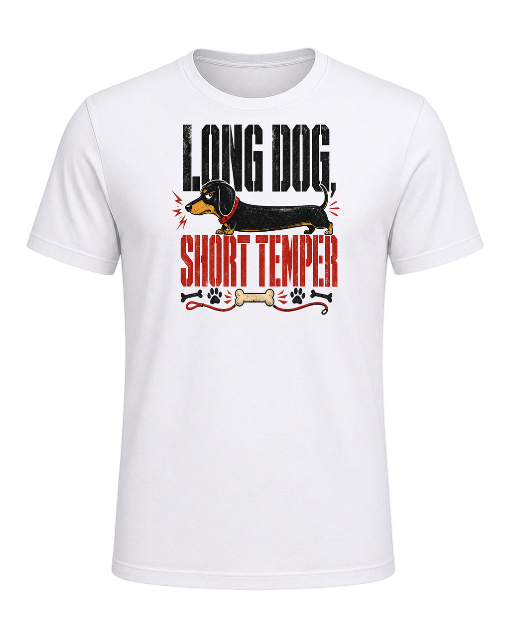 LONG DOG, SHORT TEMPER — White