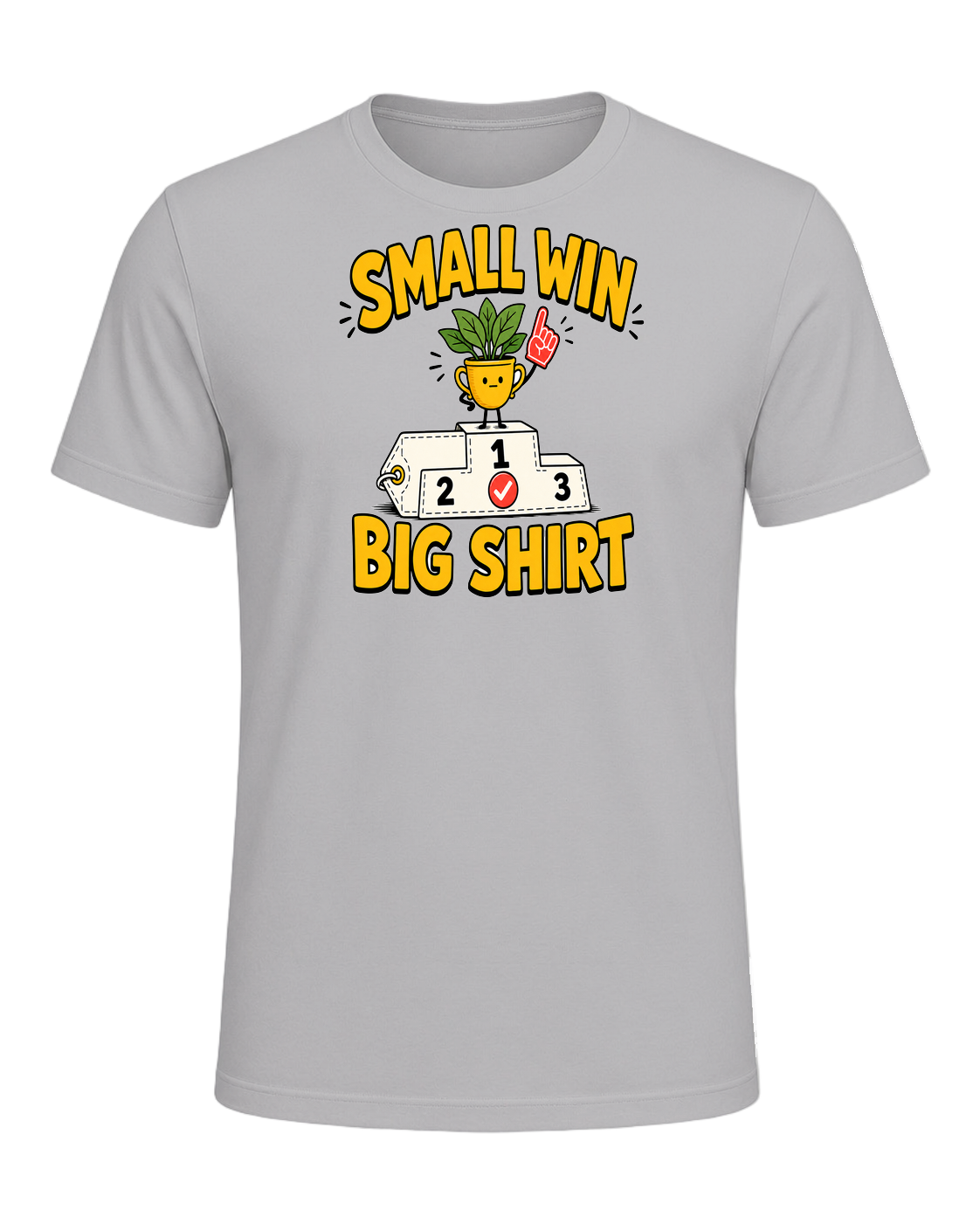 SMALL WIN BIG SHIRT — Athletic Heather
