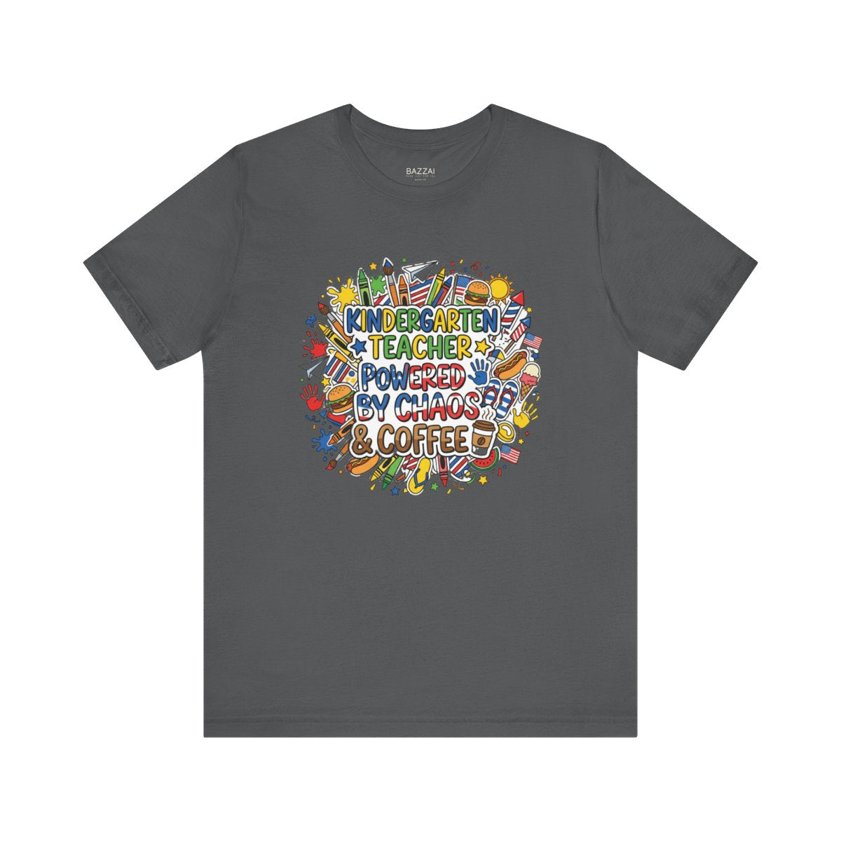 Kindergarten Teacher T-Shirt — Glitter, Glue and Full Volume — t-shirt design