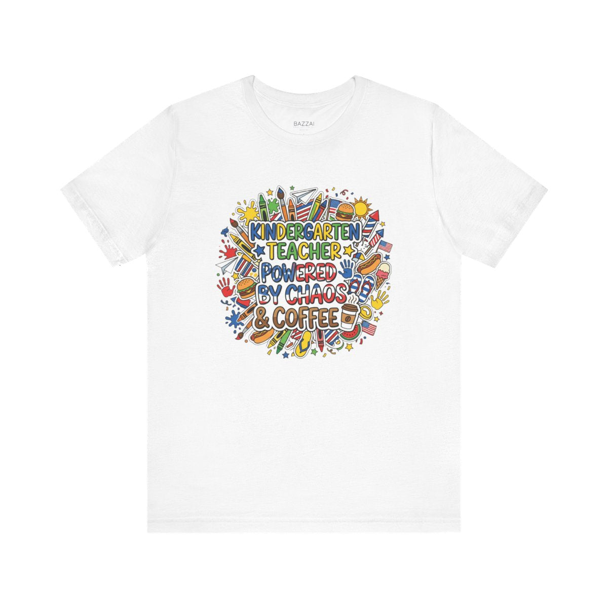 Kindergarten Teacher T-Shirt — Glitter, Glue and Full Volume — t-shirt design