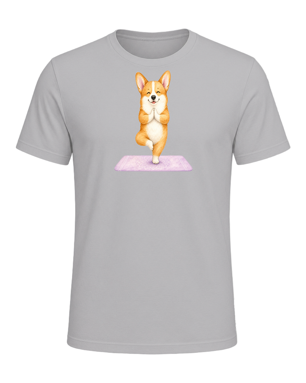 Corgi + Yoga — Athletic Heather
