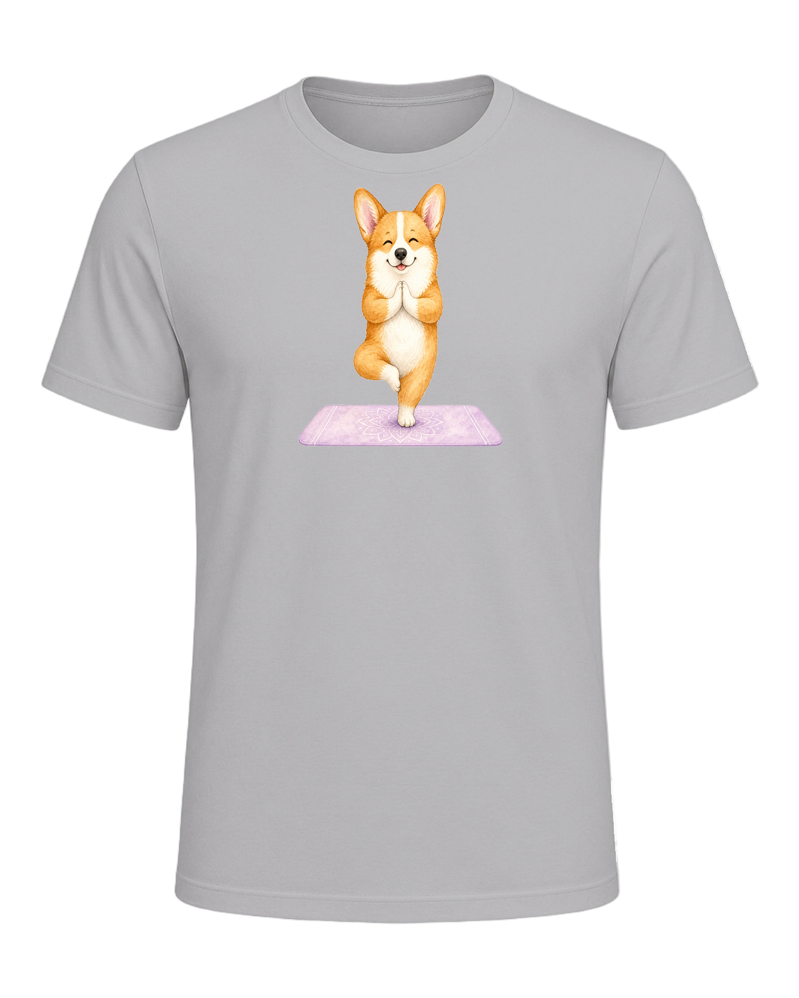Corgi + Yoga — Athletic Heather