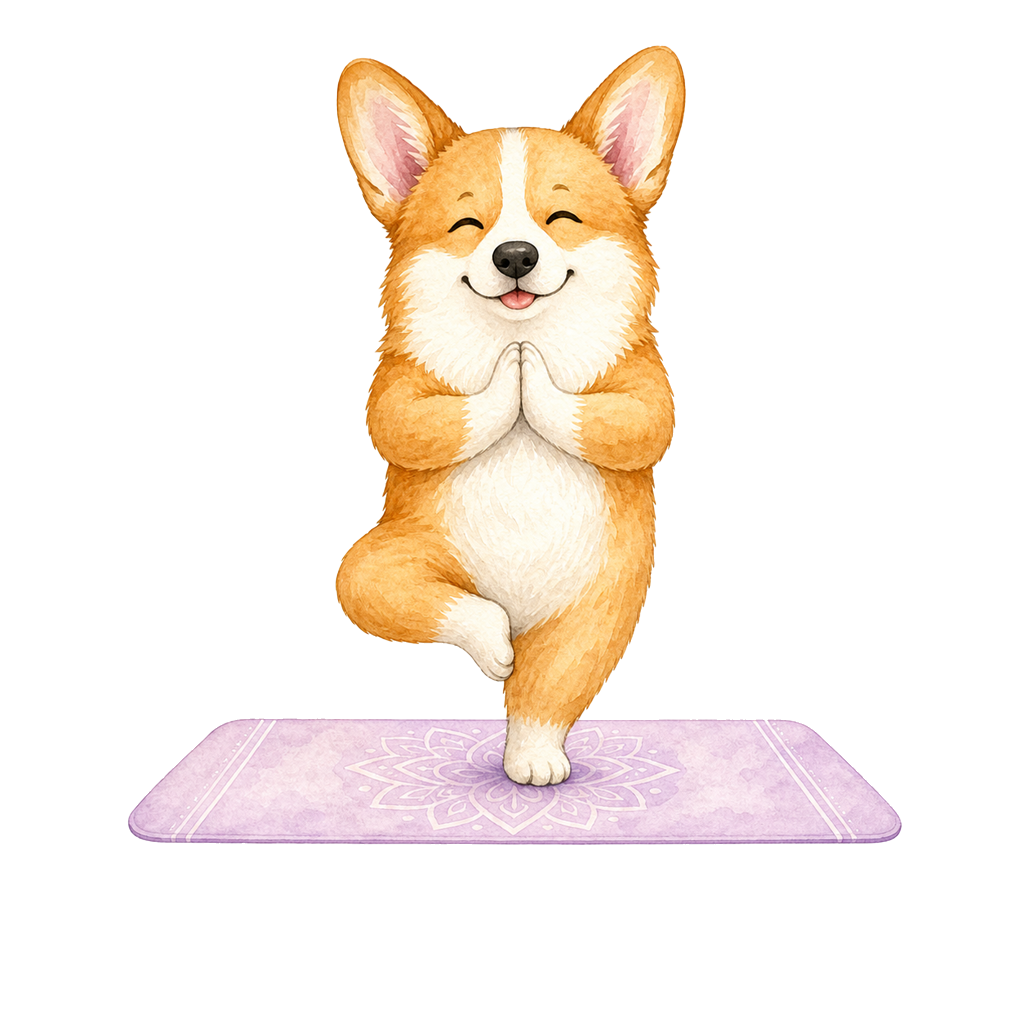 Corgi + Yoga