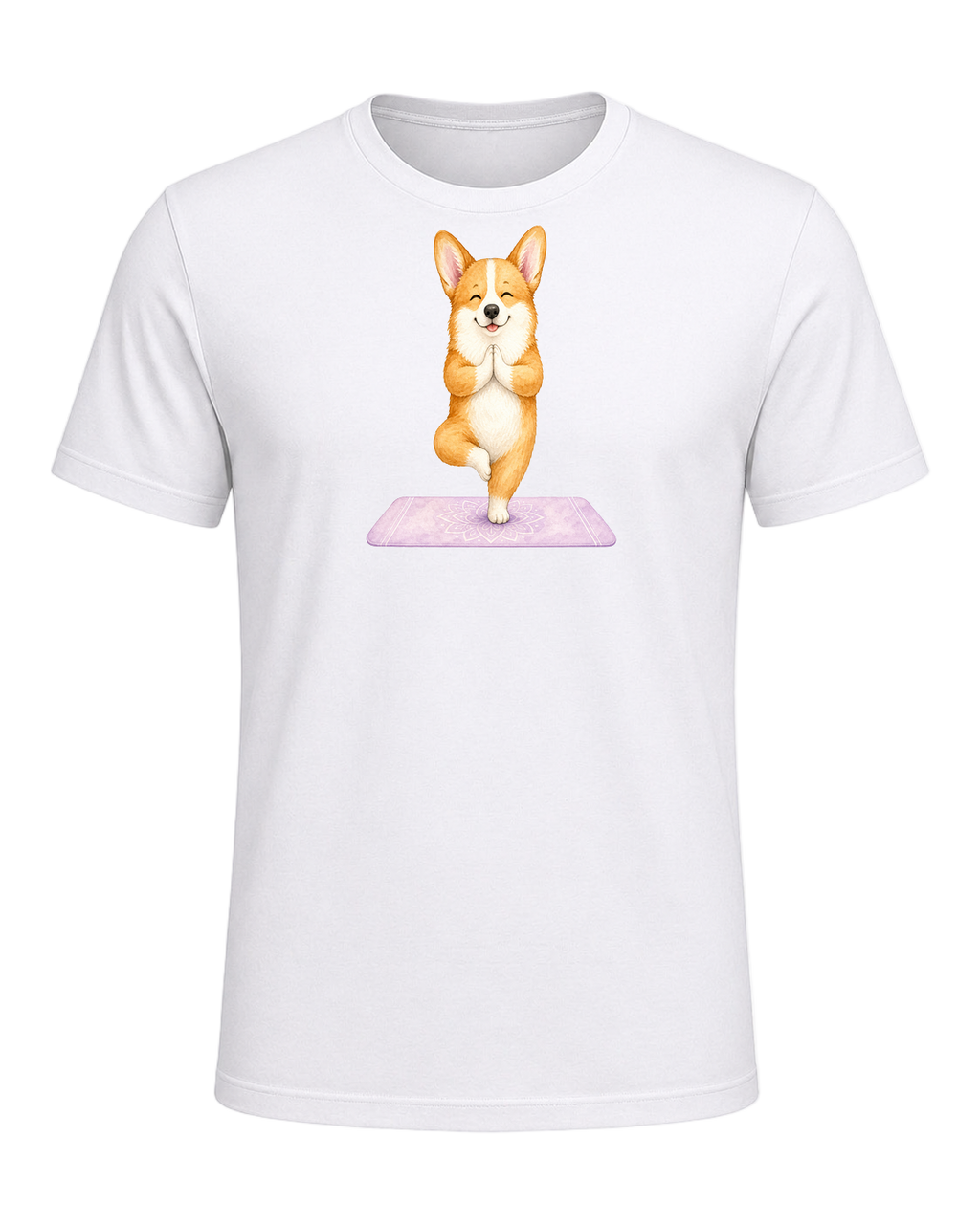 Corgi + Yoga — White